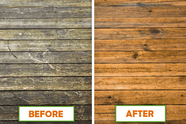laser cleaning wood before and after effect